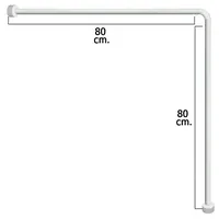 Maurer Duschvorhangstange 80 x 80 cm weiß