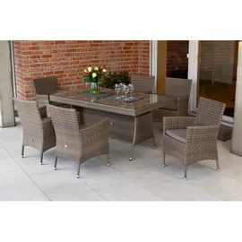 Merxx Teneriffa Gartenmöbelset 160 x 90 x 13 cm grau-beige 13 St.