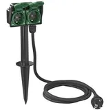 PRO PLUS ProPlus Gartensteckdose Schuko 2-fach mit Erdspieß 2M 3x2,5mm2