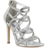 VAN HILL Damen High Heels Stiletto Sandaletten Strass Cut-Outs Party Schuhe 841573 - 39