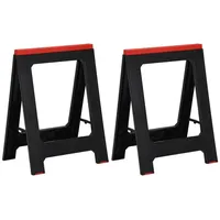 vidaXL Arbeitsböcke 2 Stk. Klappbar Schwarz & Rot Polypropylen 350 kg