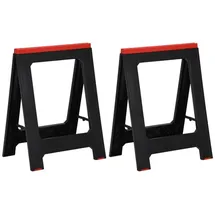 vidaXL Arbeitsböcke 2 Stk. Klappbar Schwarz & Rot Polypropylen 350 kg