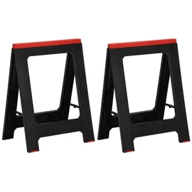 vidaXL Arbeitsböcke 2 Stk. Klappbar Schwarz & Rot Polypropylen 350 kg