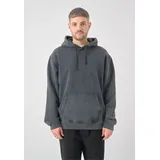 Cleptomanicx Hoodie Boxy Hooded Ligull Washed Dunkelgrau M