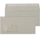 ÖKI Briefumschläge Natur DIN lang mit Fenster recycling-grau haftklebend 1.000 St.