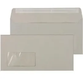 ÖKI Briefumschläge Natur DIN lang mit Fenster recycling-grau haftklebend 1.000 St.