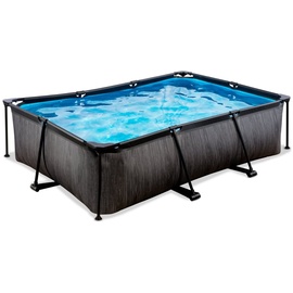 EXIT TOYS EXIT Black Wood Pool 220x150x65cm mit Filterpumpe - schwarz