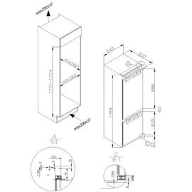 Amica EKGCX 387 912 Einbau-Kühlgefrierkombination (270 l, 1769 mm hoch)