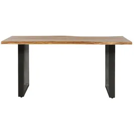 Woodkings Esstisch Bullwer mit 4 Stühlen Picton braun - Braun/Schwarz