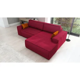 mebloland Ecksofa TOR mit Schlaffunktion. Farbe: Red. - Rot