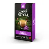 Café Royal Lungo Classico 100 Kapseln für Nespresso Kaffee Maschine - 6/10 Intensität - UTZ-zertifiziert Kaffeekapseln aus Aluminium