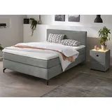 INOSIGN Boxspringbett Alinas, mit Topper" und Zierkissen, in unterschiedliche Farbvarianten und Breiten lieferbar, grau