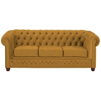 Home Affaire Chesterfield-Sofa »New Castle«, mit hochwertiger Knopfheftung in Chesterfield-Design, B/T/H: 2038672 gelb