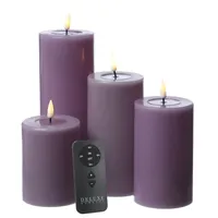 Deluxe Homeart LED Kerzenset MIA 4 Größen lila