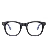 OuShiun Blaulichtblockierende Lesebrille, Modische Lesebrille für Damen und Herren mit Federscharnier, Bequeme Quadratische Lesebrille mit UV-Schutz (Schwarz 2,0+)