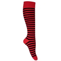 Goldschmidt Kniestrümpfe Ringelstrümpfe Rot/Schwarz 35-38