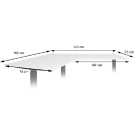 MCW Tischplatte MCW-D40 für Eck-Schreibtisch, Schreibtischplatte, 120° ~ natur