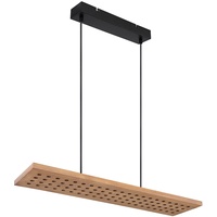 GLOBO Hängeleuchte dimmbar Holz Holzleuchte hängend Esszimmerleuchte Küche, Metall, braun, led 40W 2000Lm warmweiß, h 120 cm