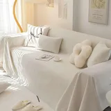 Ayoiow Sofahusse Set Bezug Sofa Weiß Sofahusse 3Sitzer Chenille Einfarbig