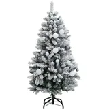 vidaXL Künstlicher Weihnachtsbaum Klappbar 150 LEDs & Kugeln 150 cm