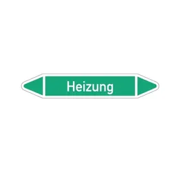 Aufkleber I RKZ-Etikett Heizung, grün/weiß, für Ø 15-25mm, 96x17mm, 8/Bogen