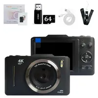 Digitalkamera - Kinderkamera 4K CCD - 7,1 cm Display - Kompakt und Leicht - Für Kinder und Studenten - Schwarz