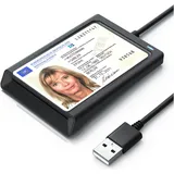 CSL Chipkartenleser USB-A Smart Card Reader, NFC, SIM Kartenlesegerät, kompatibel mit Mac OS X, Win 11 (USB), Speicherkartenlesegerät, Schwarz