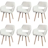Mendler 6er-Set Esszimmerstuhl HWC-A50 II, Stuhl Küchenstuhl Polsterstuhl, Holz