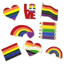 Out of the Blue Pride 8er Set Metall-Anstecker – verschiedene Designs mit Regenbogen-Motiven