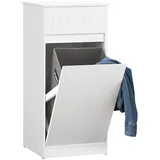 SoBuy Wäscheschrank Weiß, Holzwerkstoff, 40x86x39 cm, Badezimmer, Badezimmerschränke, Midischränke
