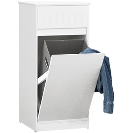 SoBuy Wäscheschrank mit 1 Schublade Weiß 40x39x85cm Funktional