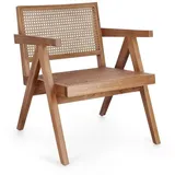 Natur24 Esszimmerstuhl Galia Sessel 61 x 68,5 x 74 cm Teak Rattan Natur braun