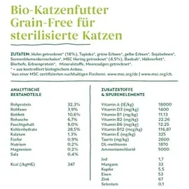 Yarrah Bio Trockenfutter für sterilisierte Katzen Huhn & Fisch 700 g