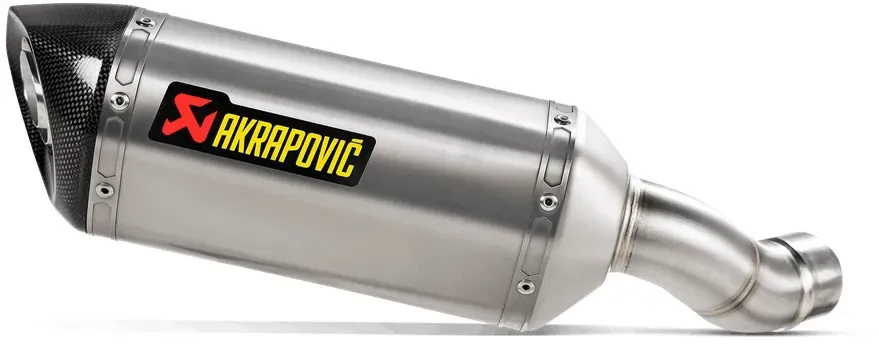 Akrapovic Slip-On Lijn Titanium Achterdemper, zilver