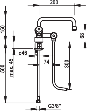 Mitigeur basse pression Hefa 2B