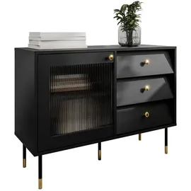 Mirjan24 Kombikommode Valerio 102 x 75 x 39 cm Schwarz