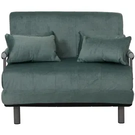 Mendler Schlafcouch Chenille 1-Sitzer Blau/Grün