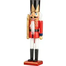 Infactory Handbemalter Deko-Nussknacker König, im Erzgebirge-Stil, 35cm