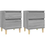 vidaXL Nachttisch 2 Stk. 35 x 35 x 50 cm Grau