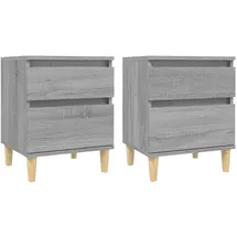 vidaXL Nachttisch 2 Stk. 35 x 35 x 50 cm Grau