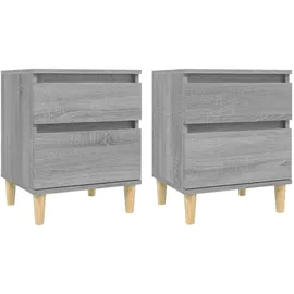 vidaXL Nachttisch 2 Stk. 35 x 35 x 50 cm Grau