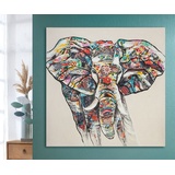 Casablanca by Gilde GILDE Bild bunter Elefant - Deko Wohnzimmer - 100 x 100 cm