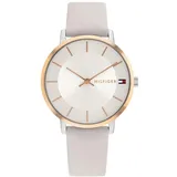 Tommy Hilfiger Zwei-Zeiger-Quarzwerk-Uhr für Damen mit Graues Lederarmband - 1782671