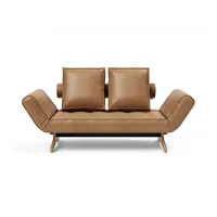 3-Sitzer INNOVATION LIVING TM "Ghia Schlafsofa" Sofas Gr. B/H/T: 178cm x 83cm x 93cm, Füsse: Massivholz, braun eine große Liegefläche mit geringer Stellfläche, beidseitig abklappbar