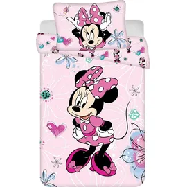 Disney Minnie Mouse Herzen Schwarz 160 x 200 cm + 70 x 80 cm