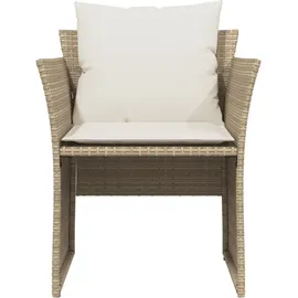 vidaXL Gartenstuhl mit Fußhocker 58 x 69 x 21 cm beige