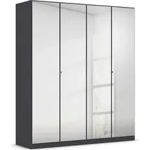 Rauch Reflect, mit Spiegelfront, inkl. praktischer Inneneinteilung grau metallic, Schwarz, 181x210x54cm
