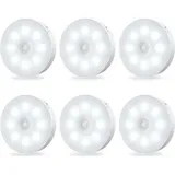 Pair Bewegungsaktivierte Schrankleuchten – Wiederaufladbare, Selbstklebende Led-nachtlichter Mit Sensor, 6er-packung Mit Konstanter Helligkeit