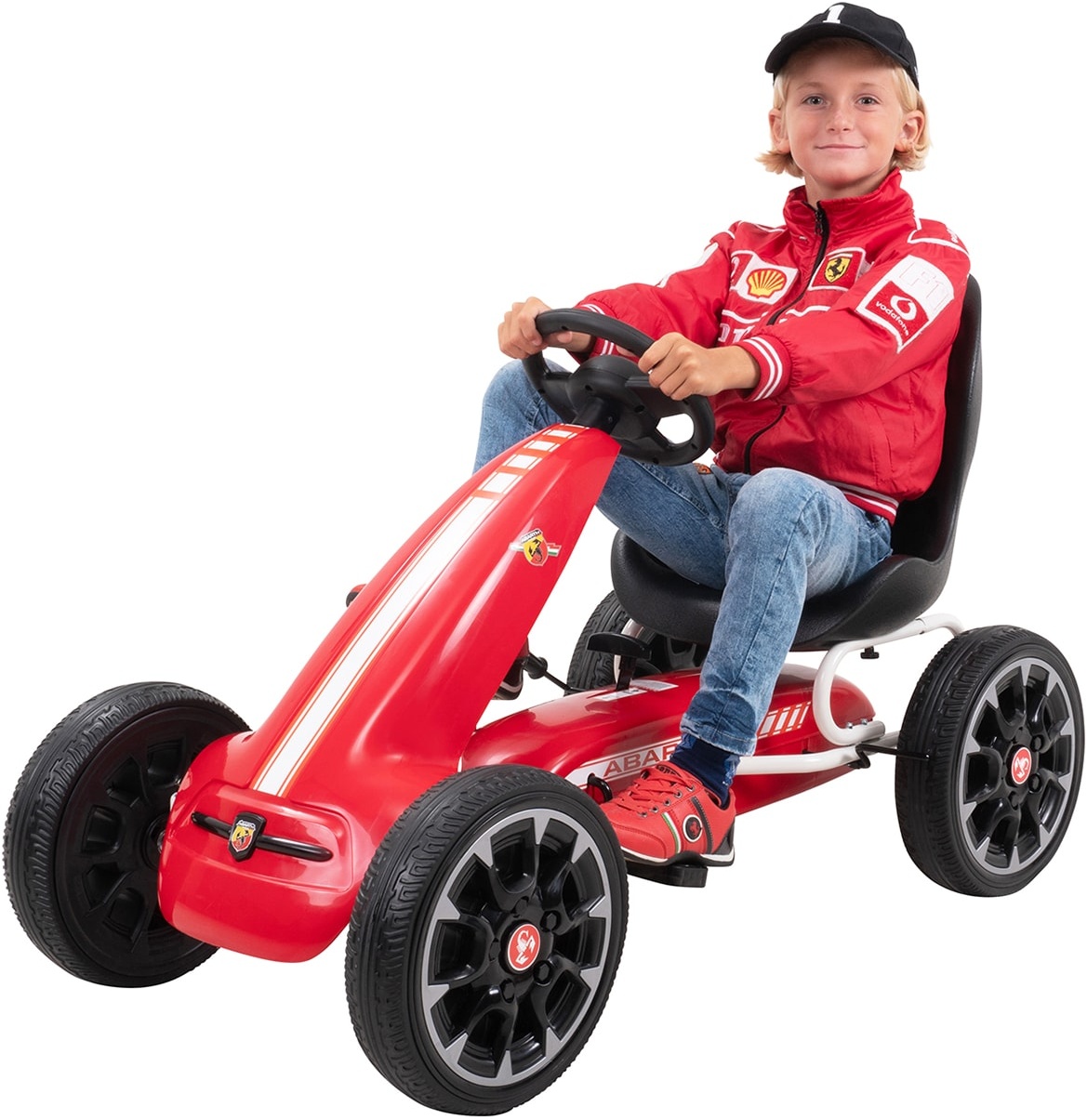 Kinder Pedal Go Kart Abarth FS595 Lizenziert (Rot)