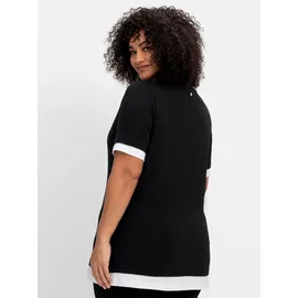 sheego 2-in-1-Shirt in schwarz-weiß | Gr.: 48/50